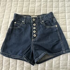EVE Denim Shorts Womens 25 Blue B.B. Short High Rise Button Fly Summer Coquette
